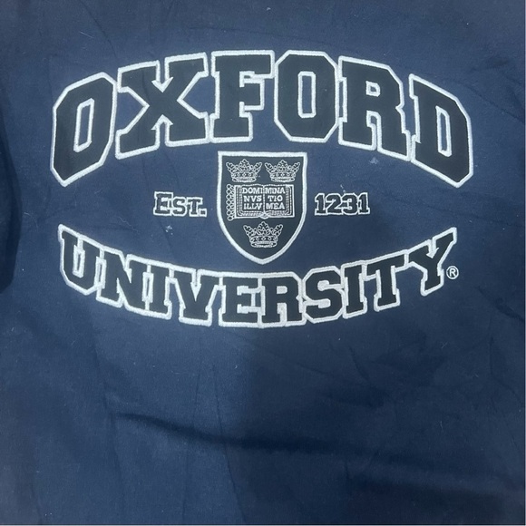 Vintage Small Men’s Oxford University Crewneck Sweatshirt Navy Blue JIT31 - Picture 2 of 5